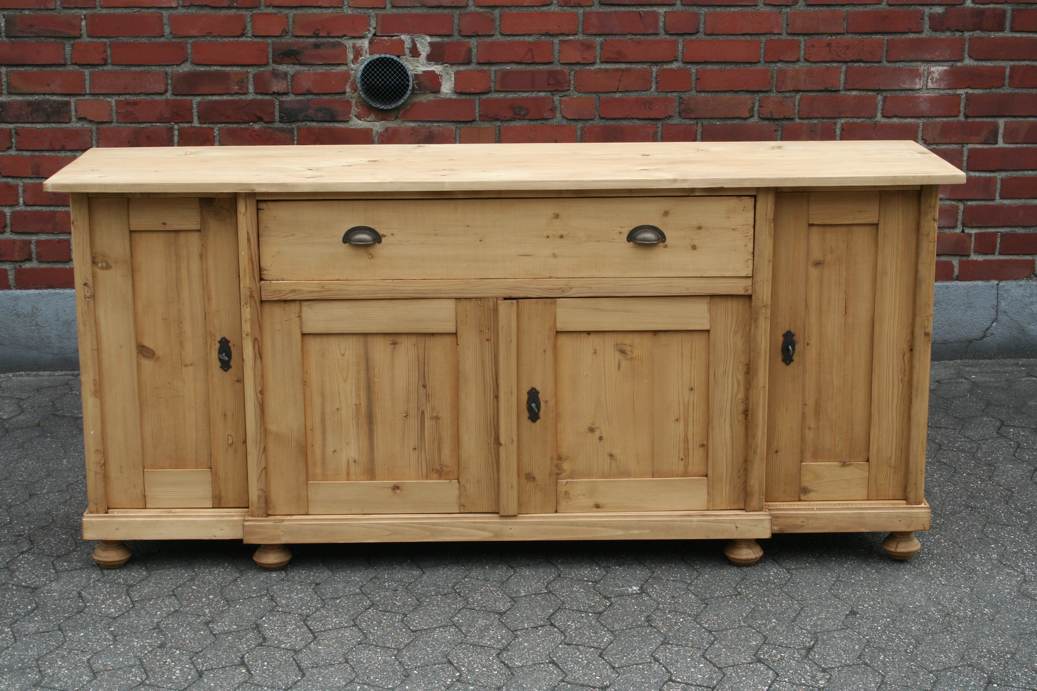 Antik Anrichte Massivholz Sideboard Jugendstil Weichholz